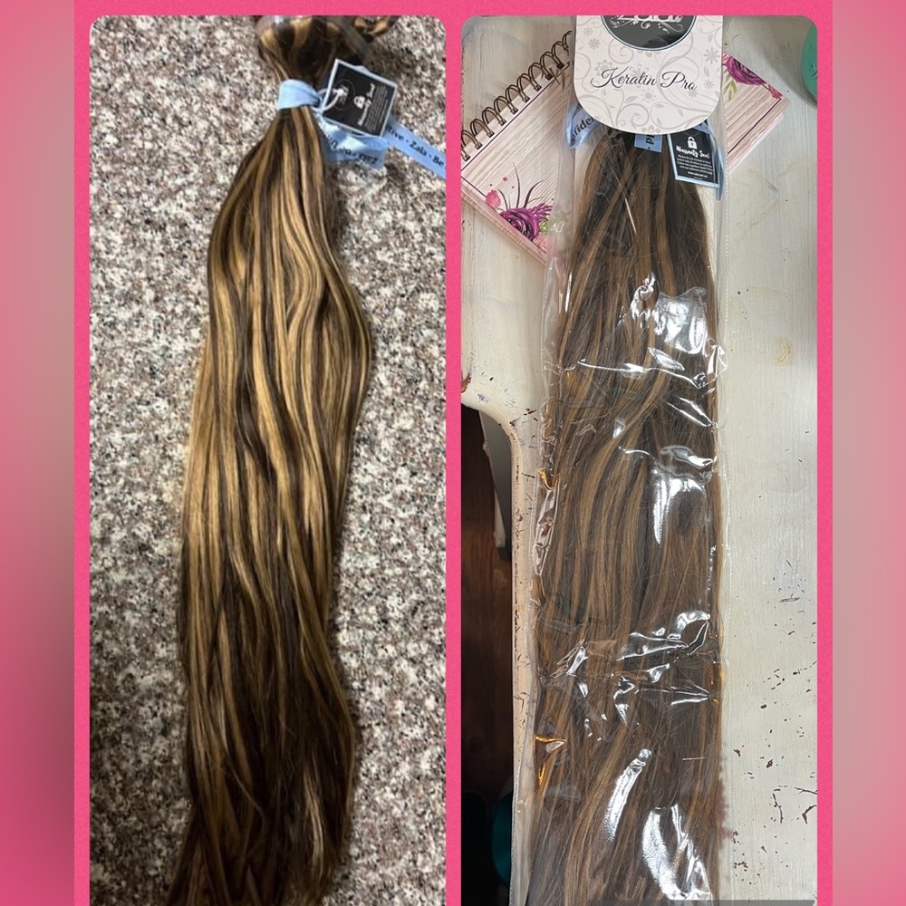 24” Keratin seamless clip ins - 9pieces 250gr - color snicker